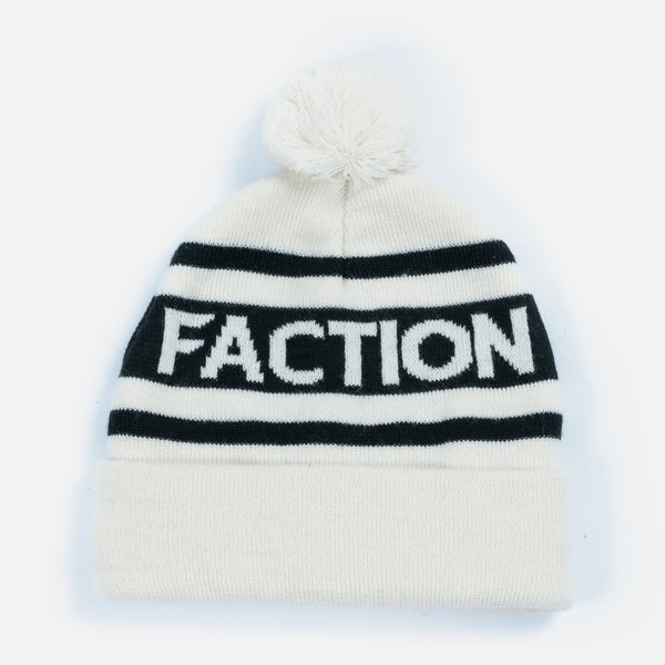 Faction White Pompom Beanie